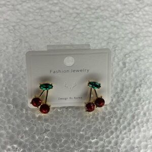 Elegant cherry Green and Red Fashion Earrings